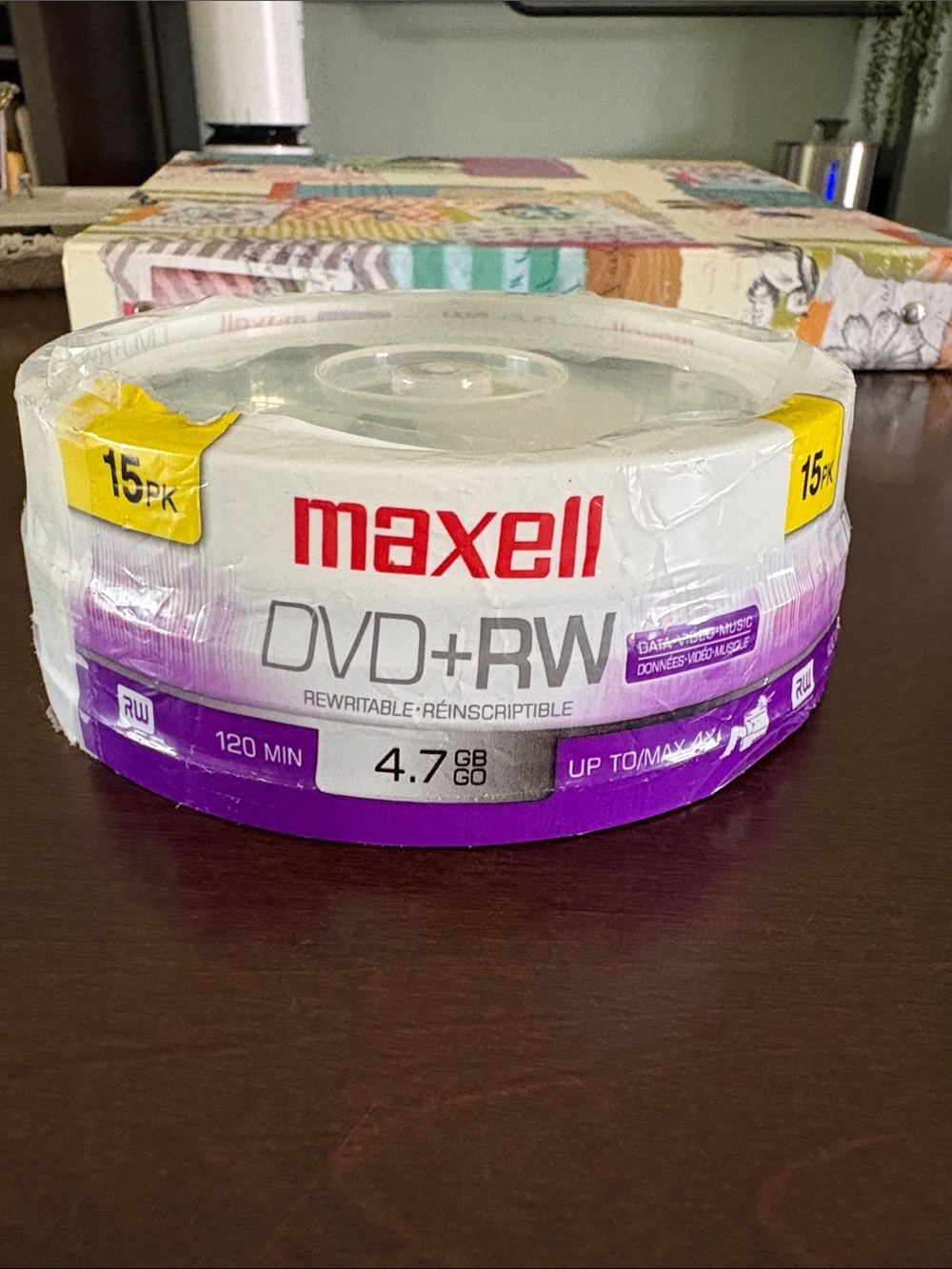 DVD+RW 4.7GB Rewritable Discs - Purple (15 Pack)